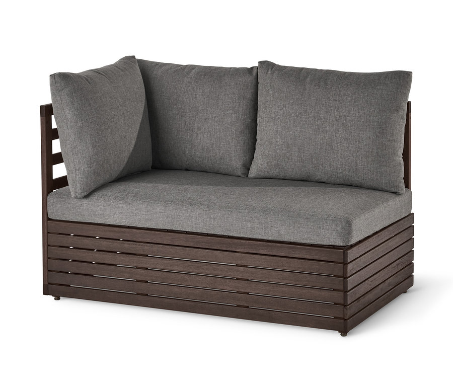 Module 3 places avec coussin de relaxation confortable gris.