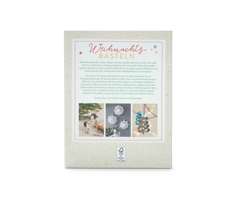 Livre « Weihnachtsbasteln » (« Bricoler pour Noël ») avec des idées et des instructions pour les décorations de Noël.