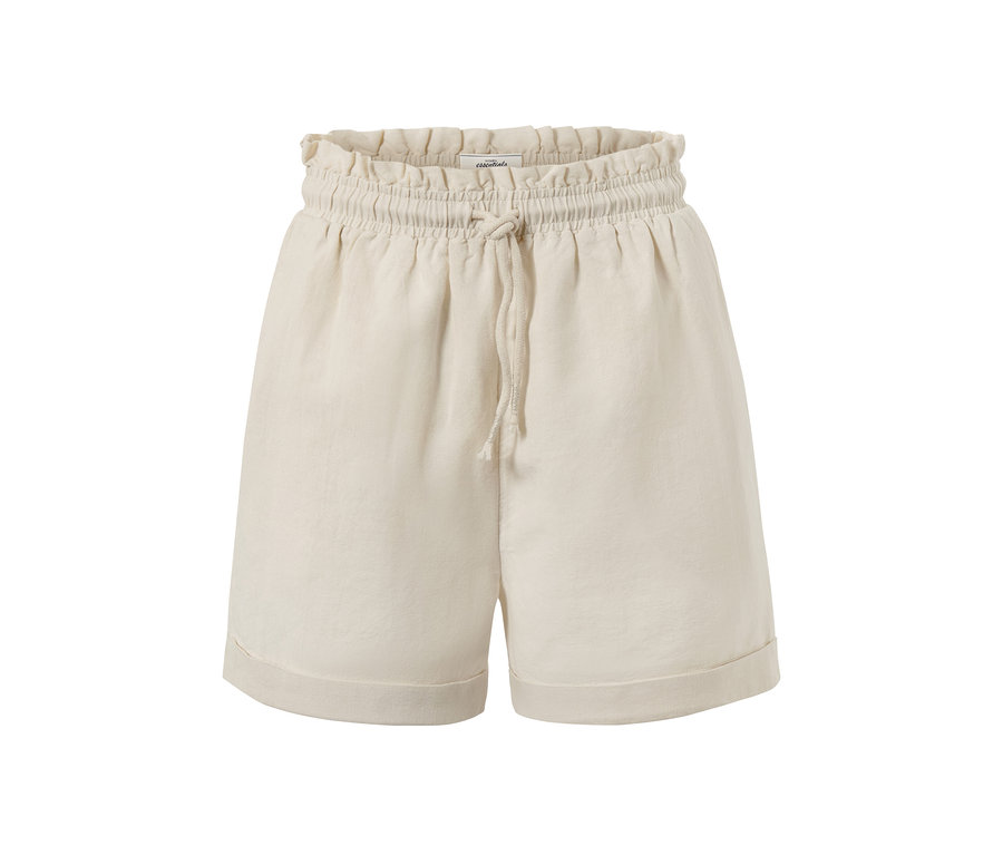 Short sable en mélange de lin.