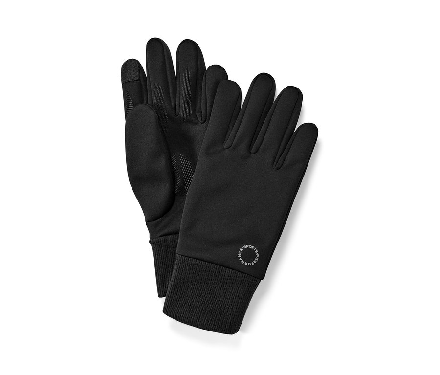 Deux gants coupe-vent noirs l'un sur l'autre.