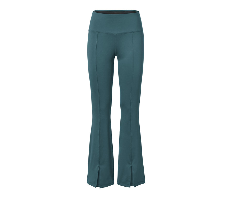 Pantalon de sport modelant vert émeraude foncé.