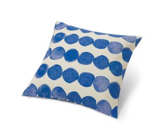 Blanc à pois bleu foncé
