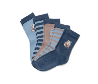 1x bleu clair avec empiècement tricoté de hamster, 1x bleu pigeon avec empiècement tricoté de hamster, 1x moka avec empiècement tricoté de hamster, 1x bleu clair-bleu pigeon à rayures, 1x bleu clair-moka à rayures