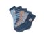 Cinq paires de chaussettes bleues pour tout-petits.