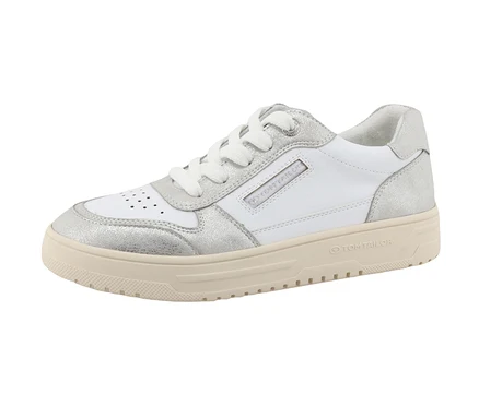 Sneaker Tom Tailor argenté et blanc.