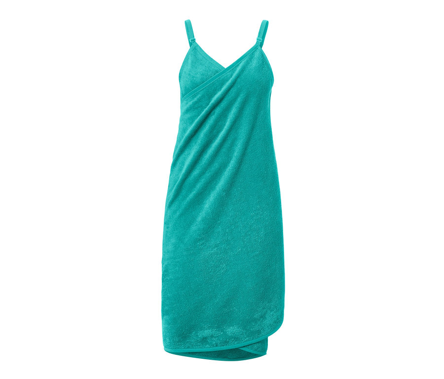 Robe-serviette turquoise.