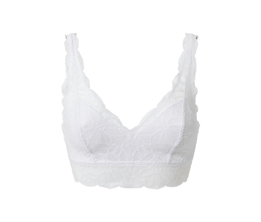 Brassière en dentelle blanche.