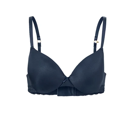 Soutien-gorge invisible bleu marine avec un noeud.