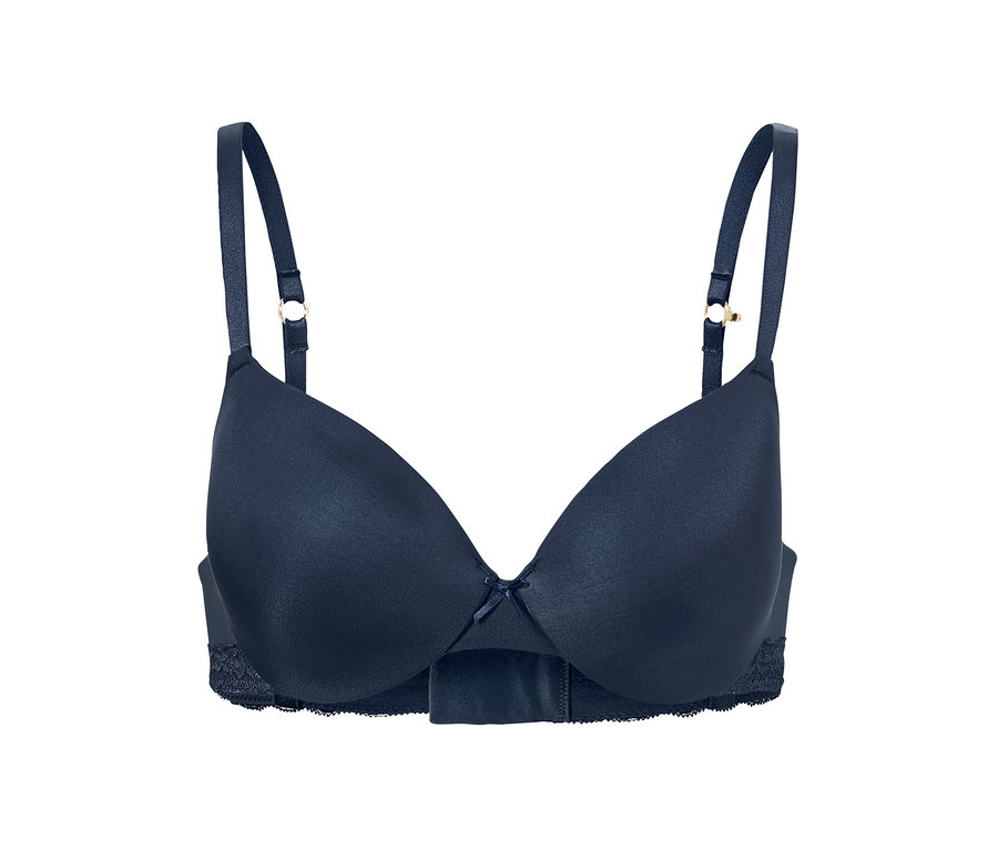 Soutien-gorge invisible bleu marine avec un noeud.
