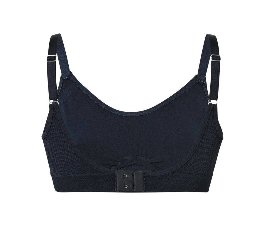 Soutien-gorge de sport sans coutures bleu foncé.