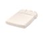 Drap-housse en jersey blanc de taille standard plié.