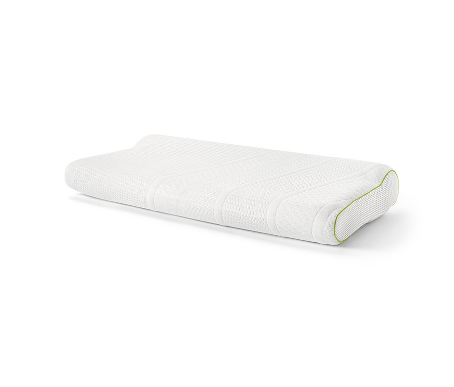 Oreiller cervical blanc irisette® greenline sur fond blanc.