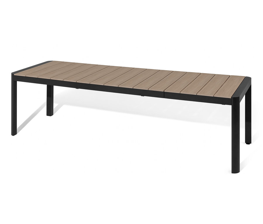 Table à rallonge avec plateau en polywood.