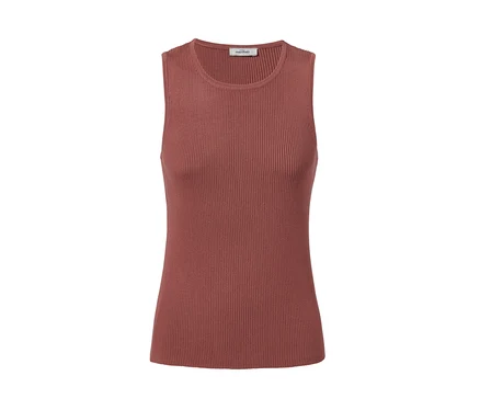 Top en maille couleur acajou.