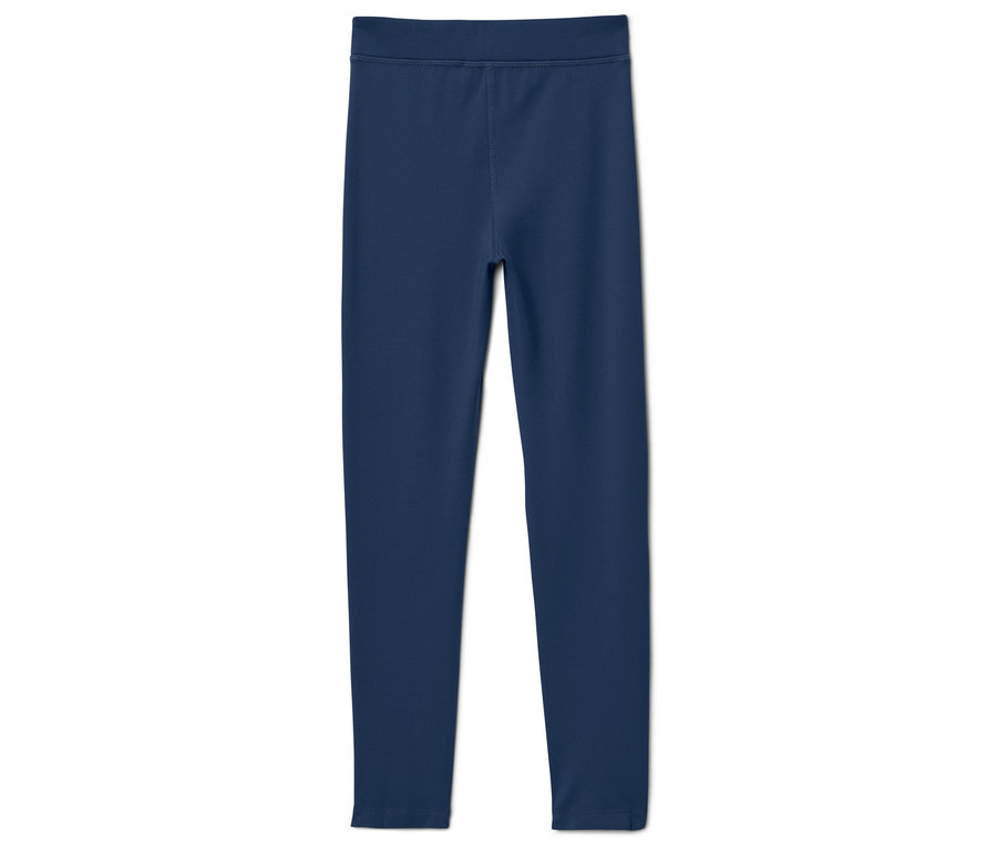 Leggings bleu marine sur fond blanc.