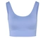 Gros plan d'un bustier de sport sans couture lavande.