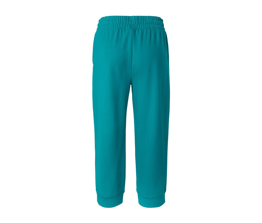 Pantalon sweat 3/4 turquoise avec taille élastique.