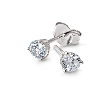 Clous d’oreilles en argent 925 « solitaire »