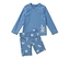 Combinaison bleue pour enfants avec protection UV 80, motif kangourou.