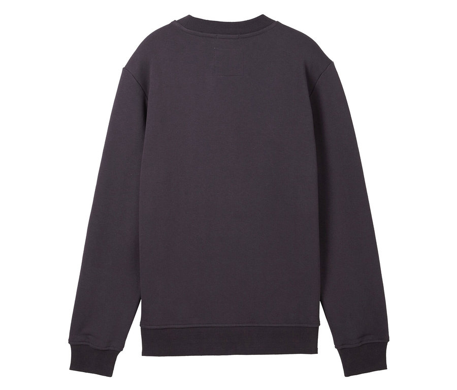 Sweat-shirt à manches longues violet foncé, vue arrière.