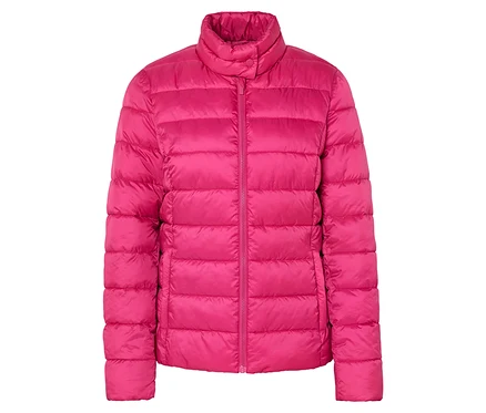Doudoune rose avec col.