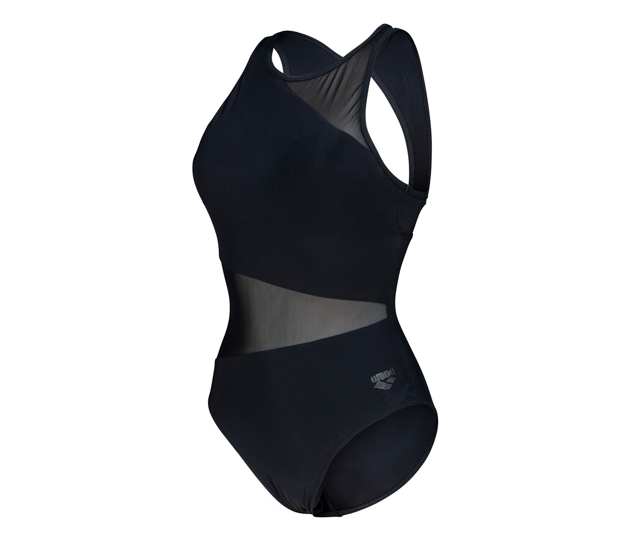 Maillot de bain noir pour femme Mesh Angle Vent Back arena Feel.