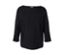 Pull en maille fine noir avec manches trois-quarts.