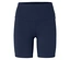 Gros plan sur un short de cycliste bleu marine.