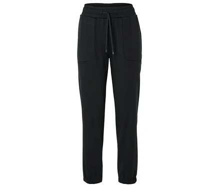 Pantalon de jogging noir avec cordon de serrage et poches.