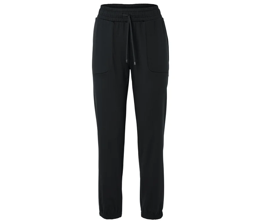 Pantalon de jogging noir avec cordon de serrage et poches.