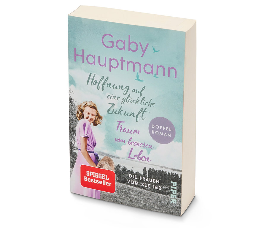 Gros plan sur le livre « Hoffnung auf eine glückliche Zukunft » de Gaby Hauptmann.
