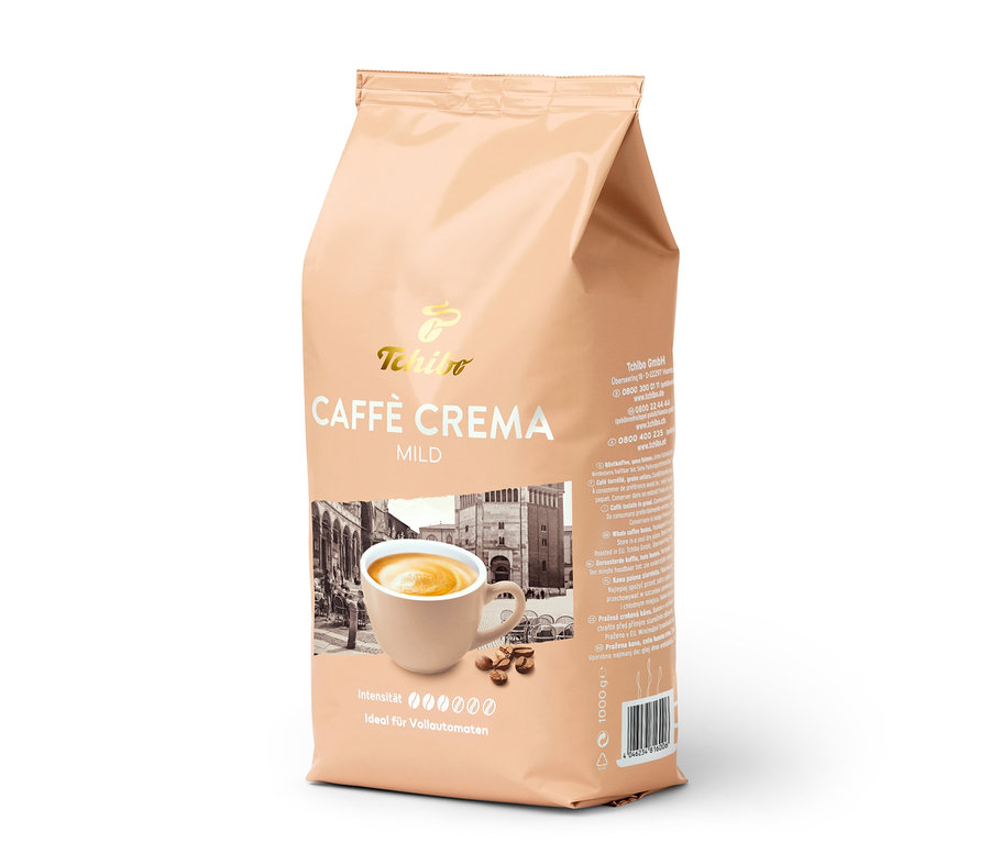 Un paquet de Caffè Crema Mild en grains – 1 kg.
