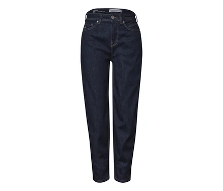 Jean Barrel Street One bleu foncé, taille haute et coupe ample.