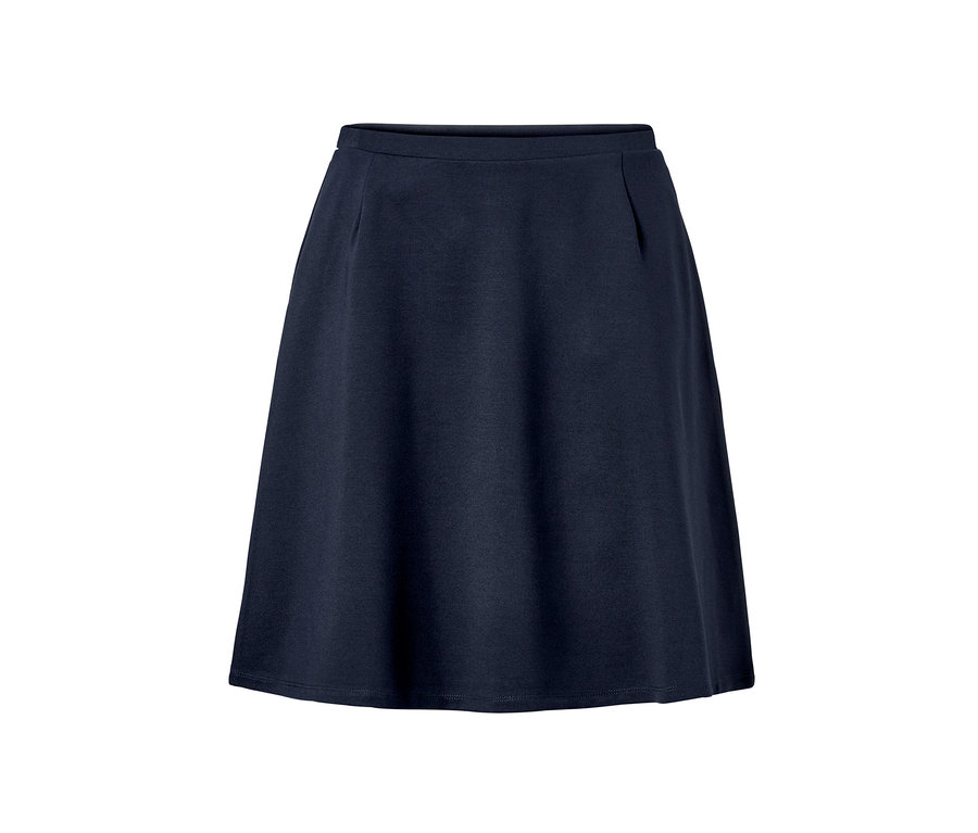Une jupe en jersey bleu marine.