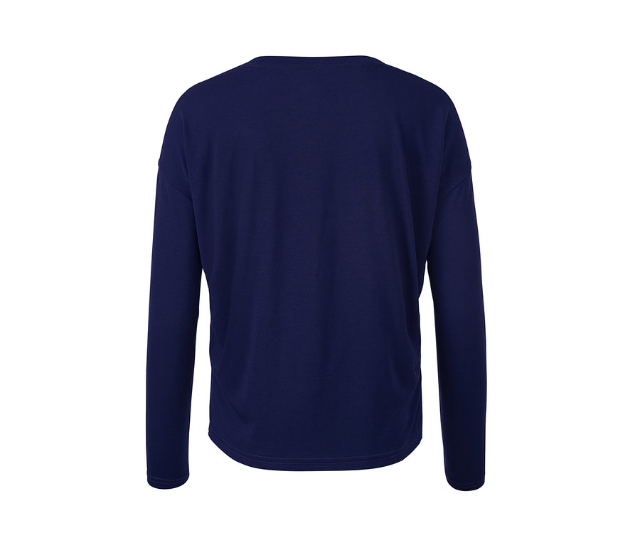 T-shirt de sport 2 en 1 bleu marine présenté de dos.