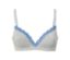 Gris chiné avec dentelle bleue