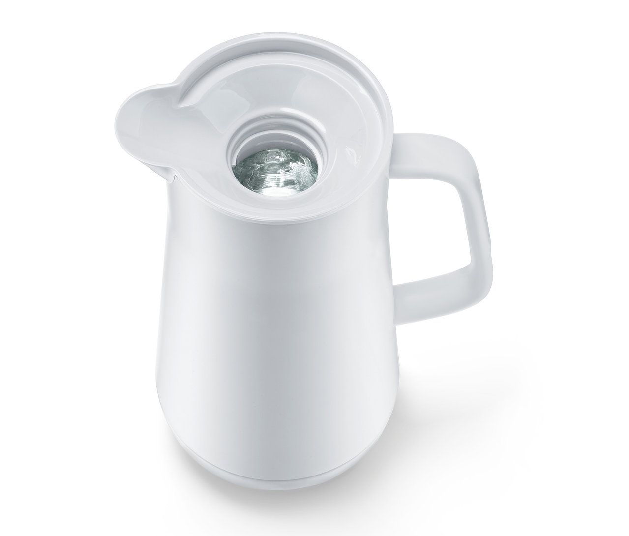 Une bouteille thermos blanche d'une capacité de 1 litre.