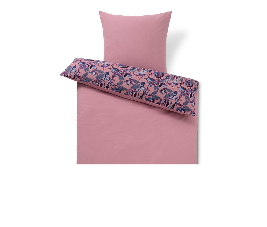 Parure de lit rose en jersey d'hiver, taille standard et grande, avec un coussin à fleurs.