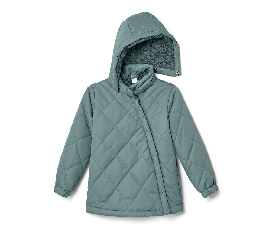 Veste matelassée pour tout-petit bleu clair avec capuche.