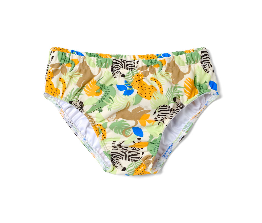 Couche de bain pour bébé avec motif animalier.