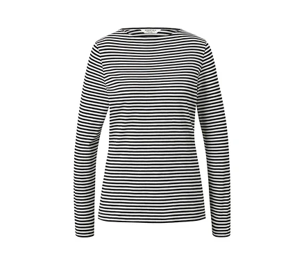 T-shirt manches longues à rayures, noir.