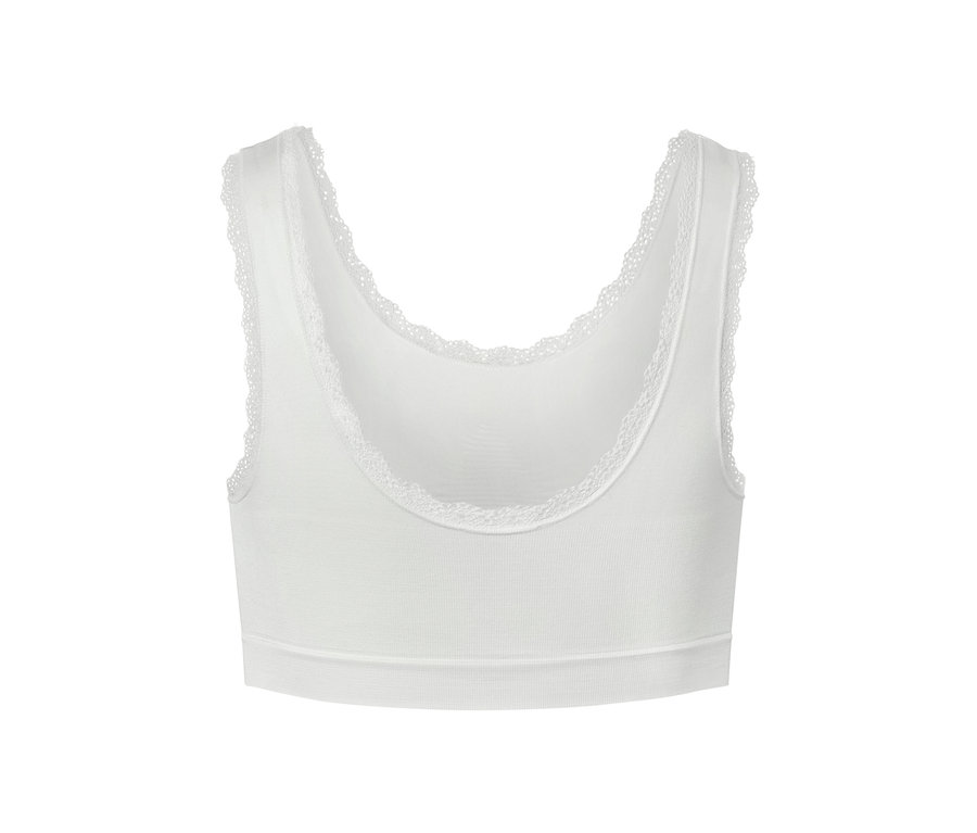 Brassière sans coutures blanche avec dentelle.