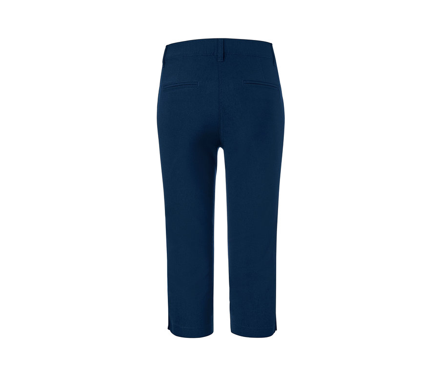 Pantalon en bengaline 3/4 bleu marine vu de dos.