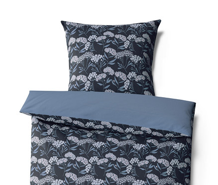 Ensemble de literie en jersey d'hiver à motif floral, comprenant une taie d'oreiller et une housse de couette.