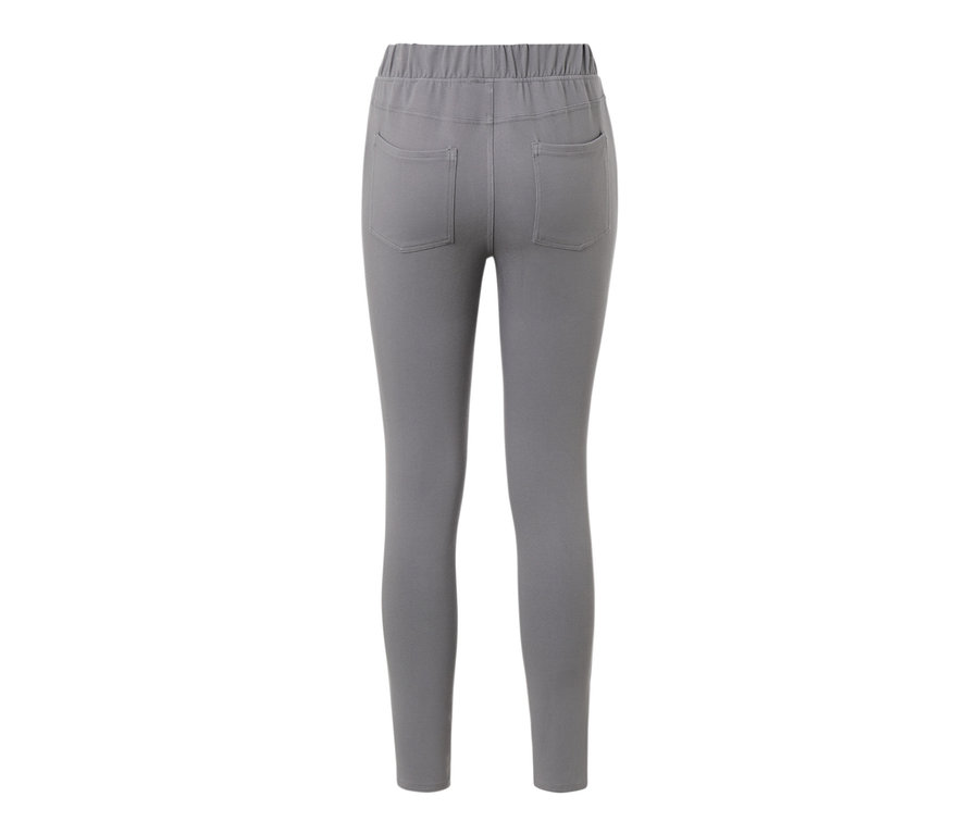 Vue arrière d'un legging gris à l'aspect jean.