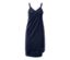 Robe-linge de toilette bleu foncé avec encolure croisée et bretelles.