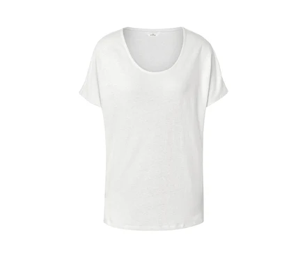 T-shirt blanc en lin mélangé.
