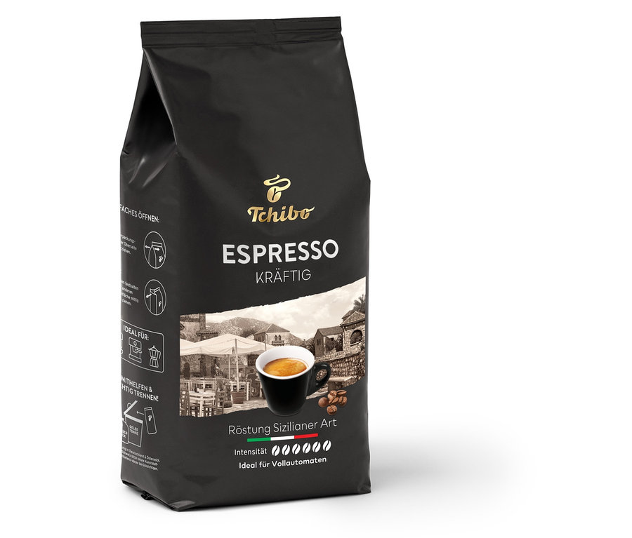 Un paquet d'Espresso Kräftig - 1 kg en grains.