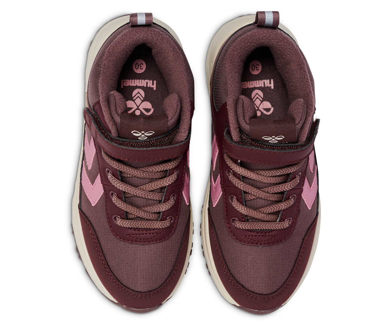 Paire de chaussures roses HUMMEL Root Tex Jr vue de dessus.