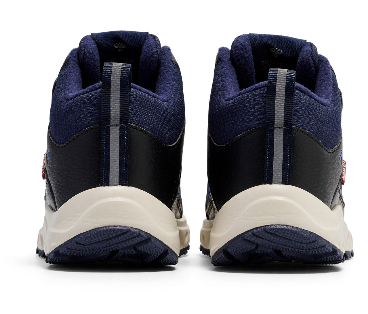Vue arrière d'une paire de chaussures bleues HUMMEL Root Tex Jr.
